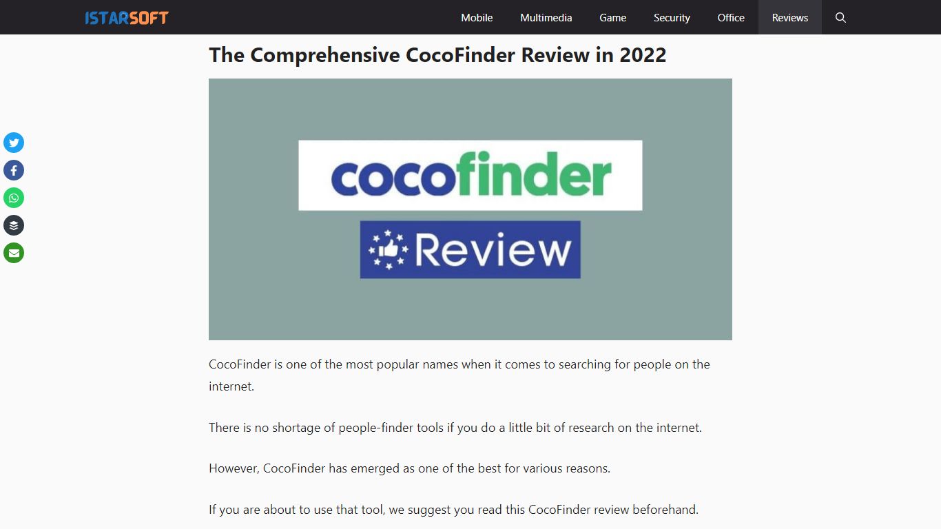 The Comprehensive CocoFinder Review in 2022 - iStarsoft