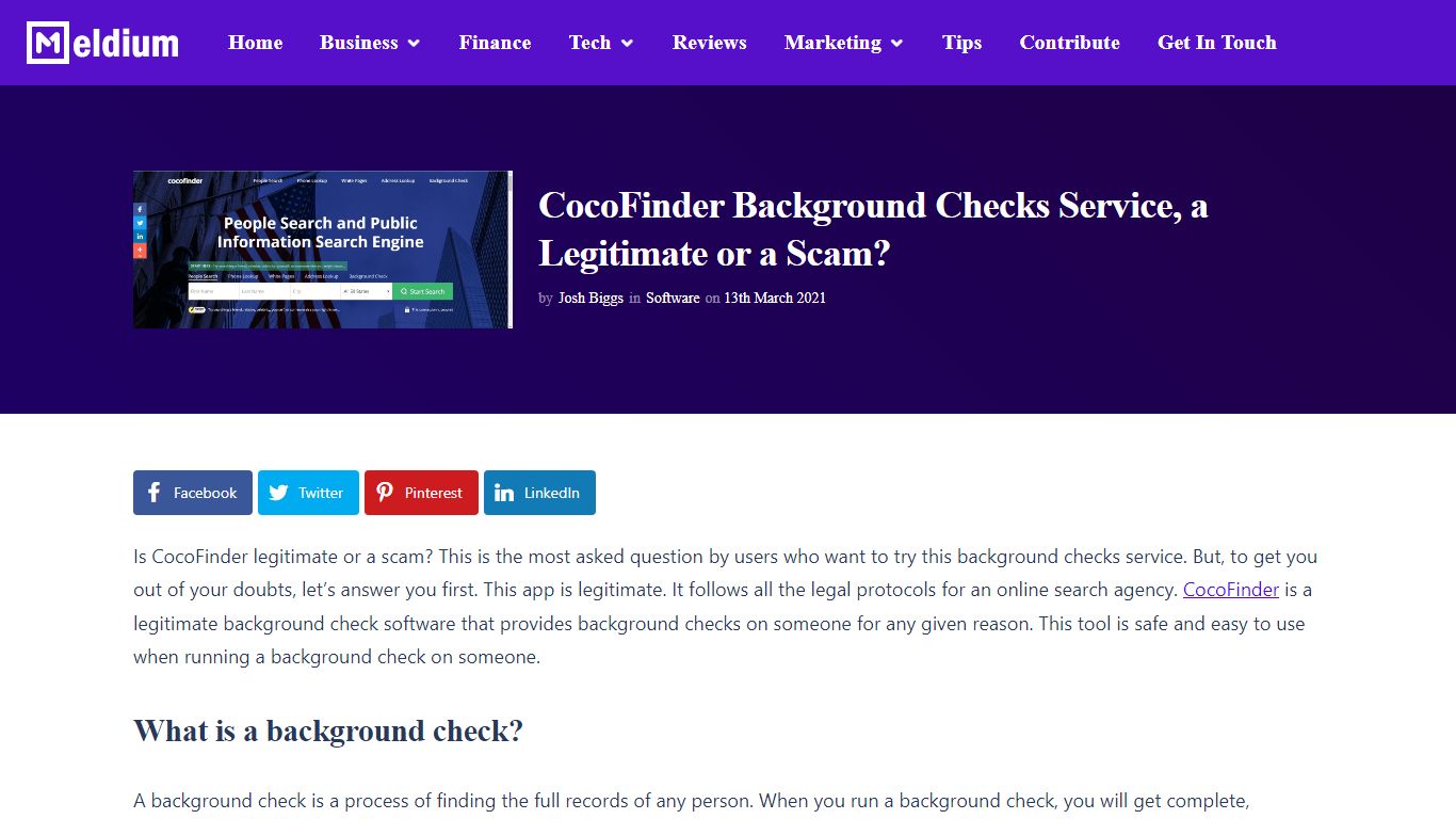 CocoFinder Background Checks Service, a Legitimate or a Scam?